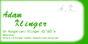 adam klinger business card
